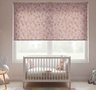 Rullegardin barn svensk rosa blomsterdesign - Tenstickers