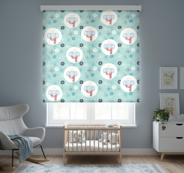 Rullegardin barn vinter elefant konge - Tenstickers