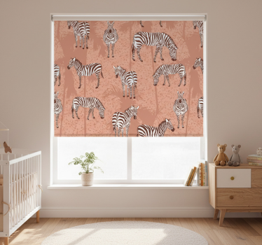 Rullegardin barn zebra og palmer brun - Tenstickers