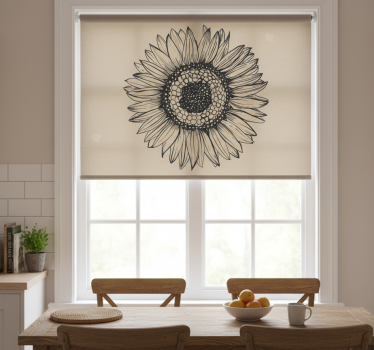 Rullegardin kjøkken beige solblomst - Tenstickers