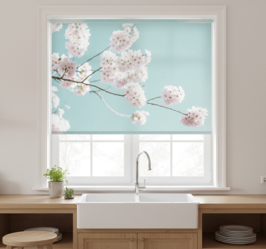 Rullegardin kjøkken elegant og feminin blomsterdesign - Tenstickers