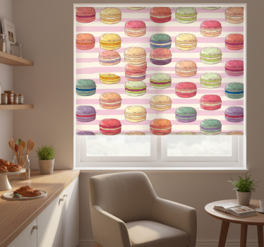 Rullegardin kjøkken fargerike makaroner mønster - Tenstickers