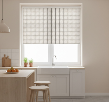 Rullegardin kjøkken hvite minimalistiske fliser - Tenstickers