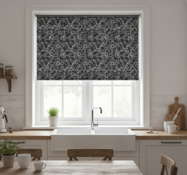 Rullegardin kjøkken kaffe kunst linje elegant mønster - Tenstickers