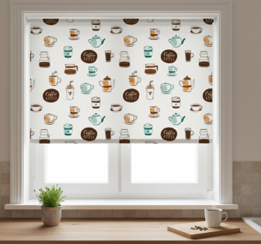 Rullegardin kjøkken kaffehus mønster - Tenstickers