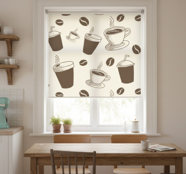 Rullegardin kjøkken kaffehvit-turkis - Tenstickers