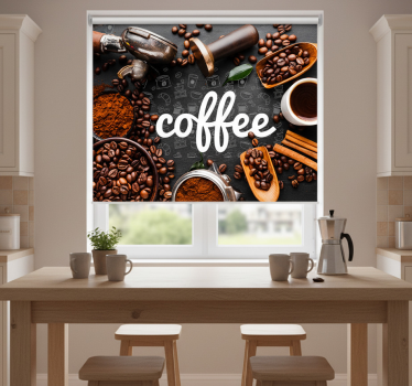 Rullegardin kjøkken kaffeingredienser og utstyr - Tenstickers