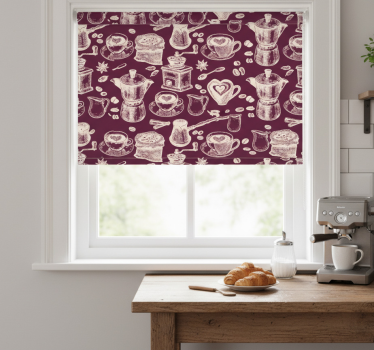 Rullegardin kjøkken kaffemønster design - Tenstickers
