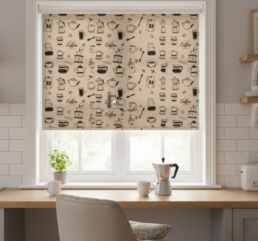 Rullegardin kjøkken kaffemotiv - Tenstickers
