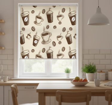 Rullegardin kjøkken kaffemotiv design - Tenstickers