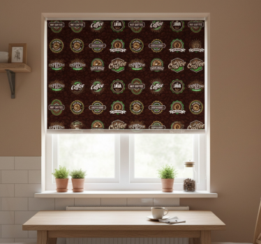 Rullegardin kjøkken kaffemotiv mønster - Tenstickers