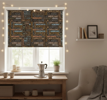 Rullegardin kjøkken kaffetekstmønster - Tenstickers