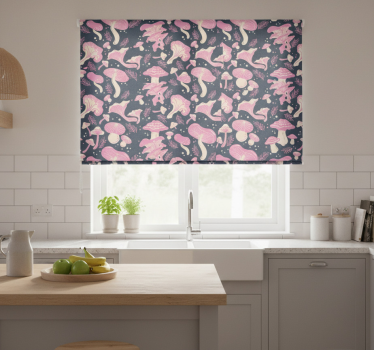 Rullegardin kjøkken rosa sopp mønster - Tenstickers