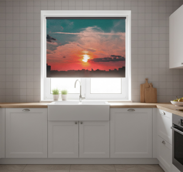 Rullegardin kjøkken sky av elegante farger - Tenstickers