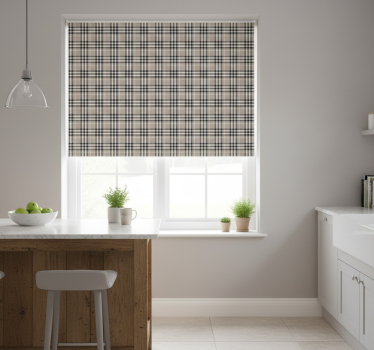 Rullegardin kjøkken tradisjonelt skotsk grått tartan - Tenstickers