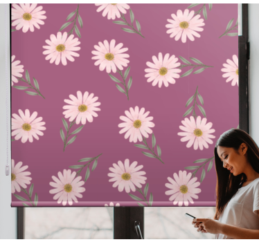 Små rosa tusenfryd mønster blomster rullegardin - Tenstickers