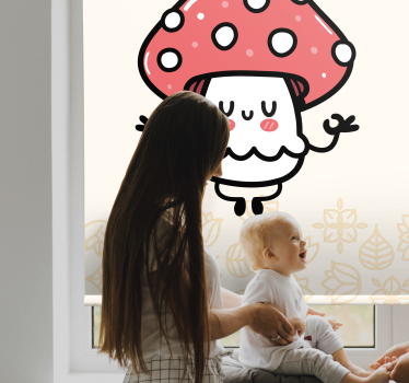 Søt glad sopp barn rullegardin - Tenstickers