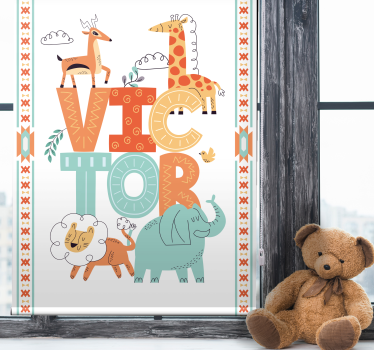 Villdyr med navn rullegardin barn - Tenstickers
