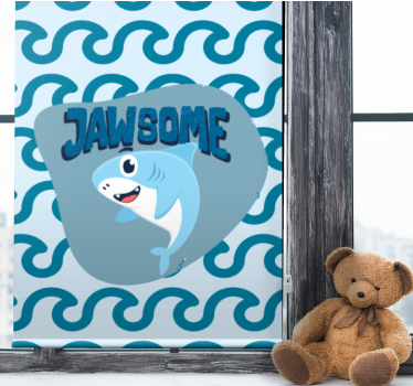 Babyhai med navn rullegardin barn - Tenstickers