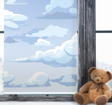 Tegneserie stil himmel tegning skyer rullegardin - Tenstickers