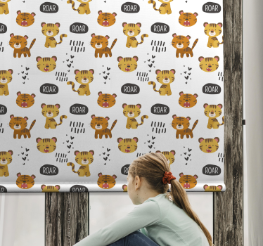 Tigre gjentatte mønster barn rullegardin - Tenstickers