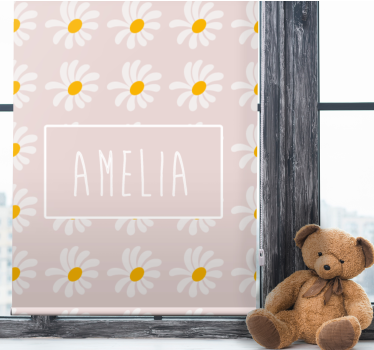 Tusenfryd blomster med navn rullegardin barn - Tenstickers
