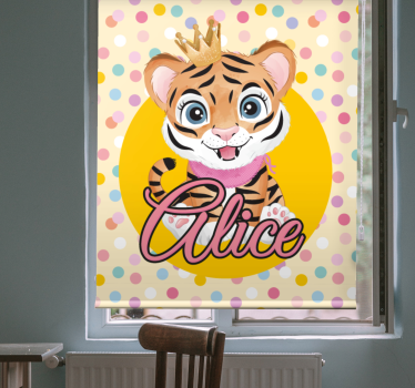 Tilpasset baby tiger rullegardin barn - Tenstickers