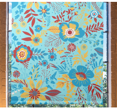 Vårblomster flerfarget rullegardin - Tenstickers