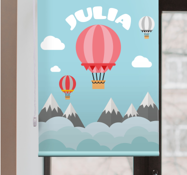 Varmluftsballonger med navn rullegardin barn - Tenstickers