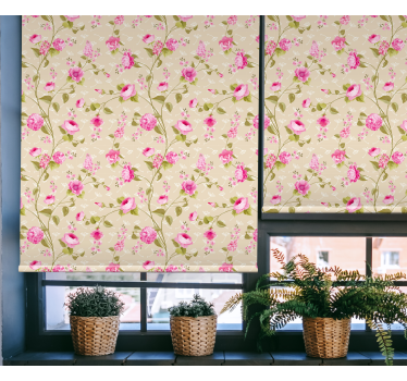 Vintage blomstertrykk blomster rullegardin - Tenstickers