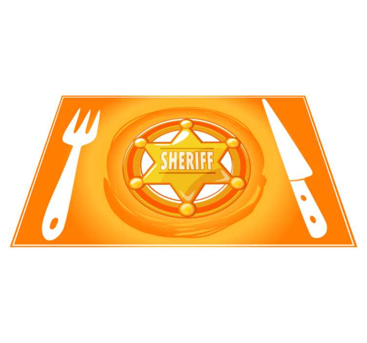 Spisebrikke original sheriffstjerne tema - Tenstickers