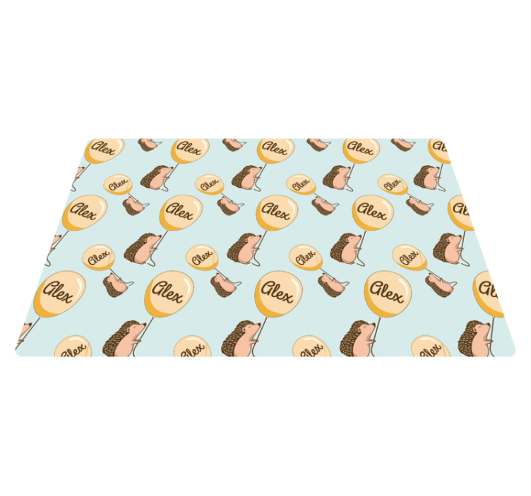 Pinnsvin med ballonger med navn spisebrikke spedbarn - Tenstickers