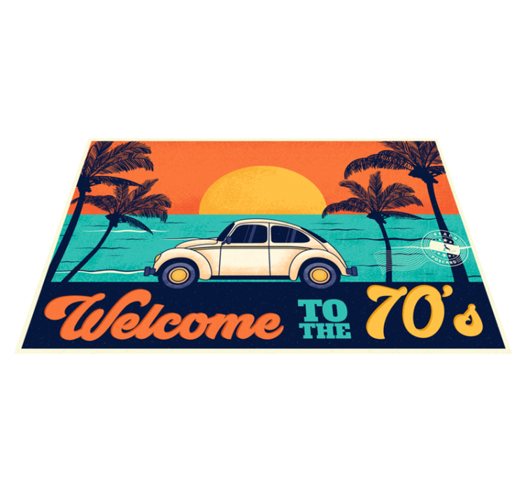 Spisebrikke elegant retro 70-talls strandmotiv - Tenstickers