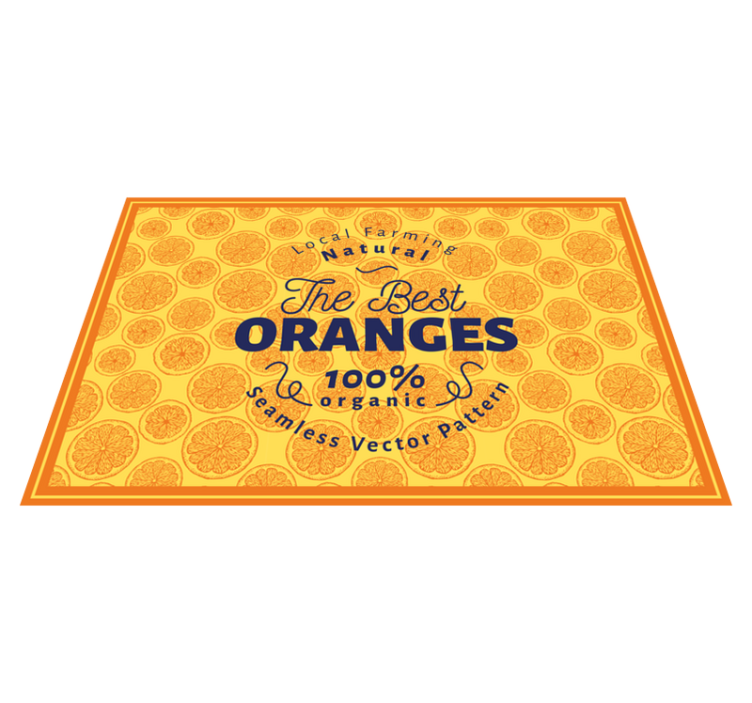 Oransje hånd tegne mønster ramme sitrus placemats - Tenstickers