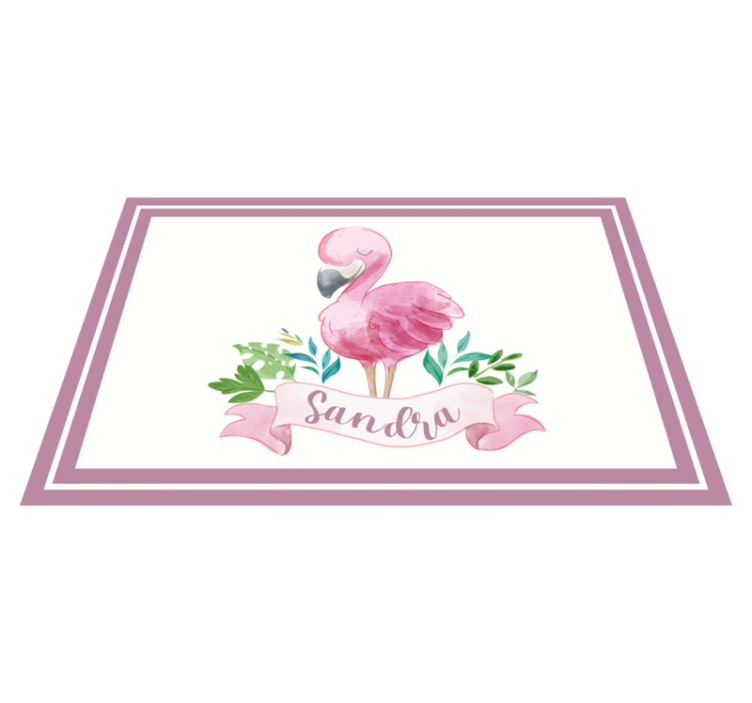 Spisebrikke med navn flamingo med bånd - Tenstickers