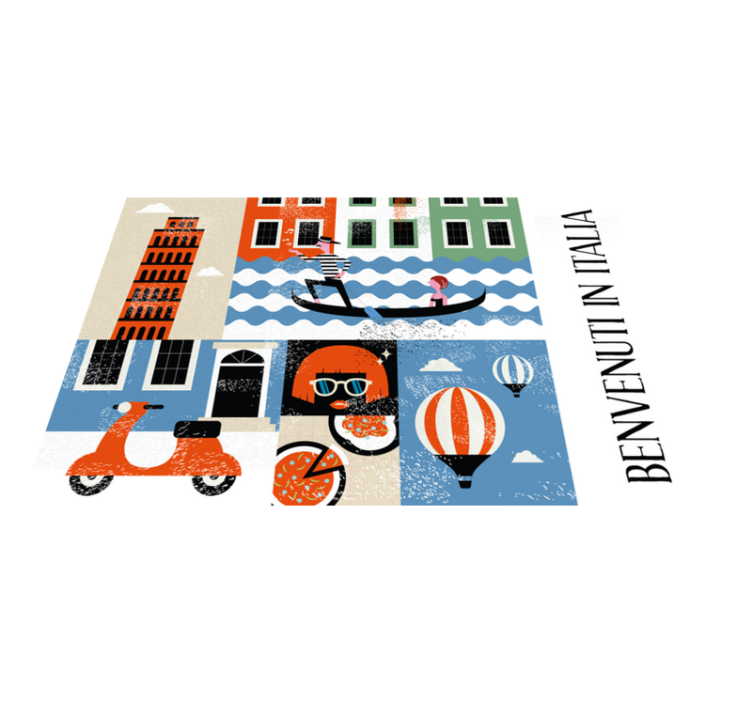 Spisebrikke original livlig italiensk scene - Tenstickers