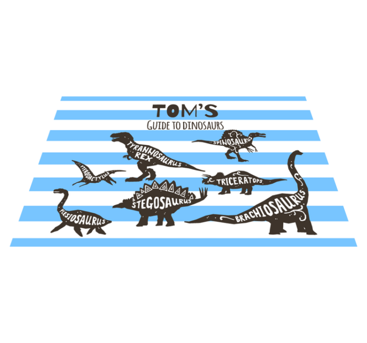 Dinosaurer med navn personlige spisebrikker - Tenstickers