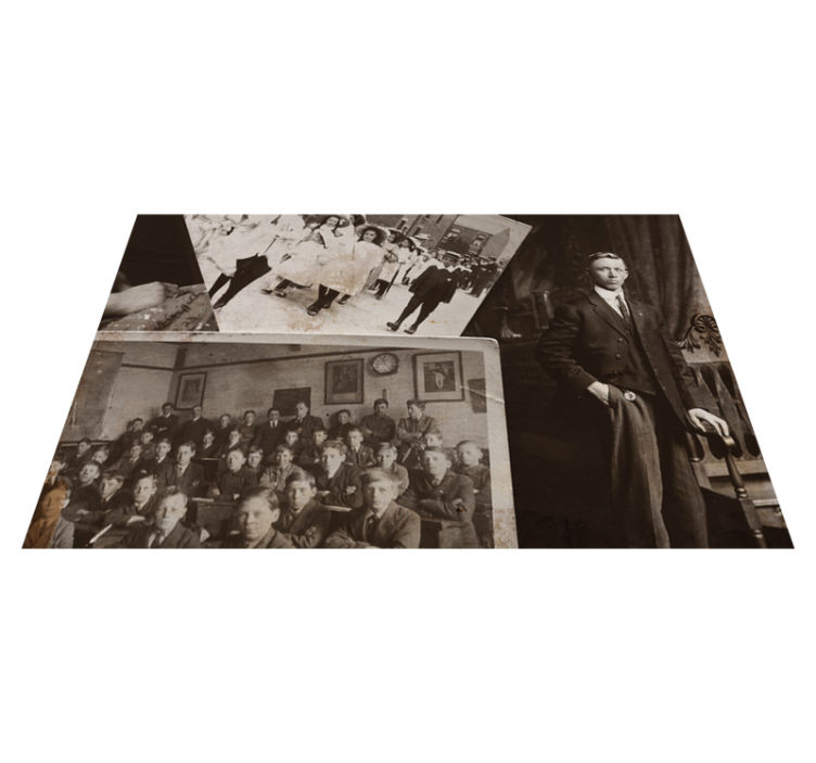 Spisebrikke hus vintage fotokollasje - Tenstickers