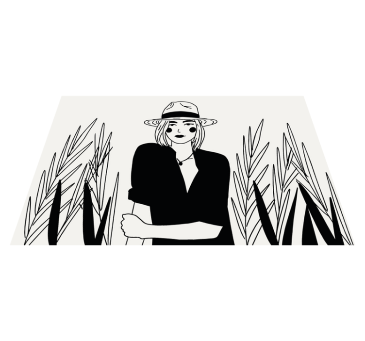 Spisebrikke original stilfull kvinneillustrasjon - Tenstickers