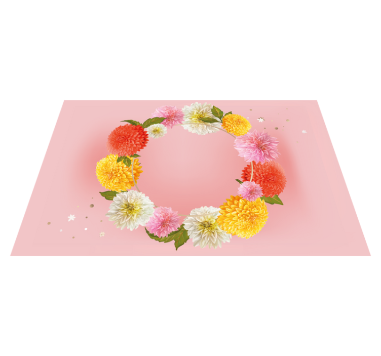 Spisebrikke original blomstermotiv sirkel - Tenstickers