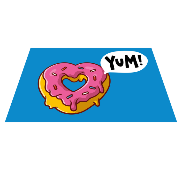 Hjerte donut med YUM snakkeboble spisebrikke - Tenstickers