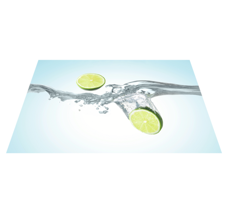 Sliced limes splash spisebrikke tekstur - Tenstickers