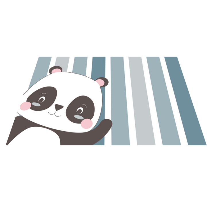 Glad panda stripete bakgrunn spisebrikke spedbarn - Tenstickers