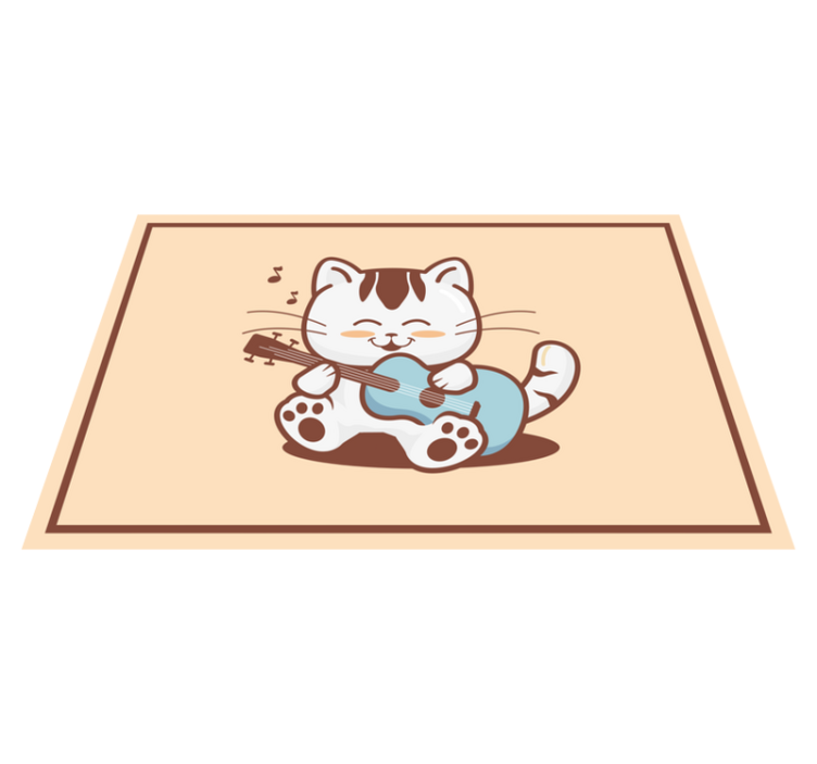 Musiker katt tegneserie spisebrikke moderne - Tenstickers