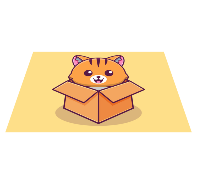 Happy cat box spisebrikke spedbarn - Tenstickers