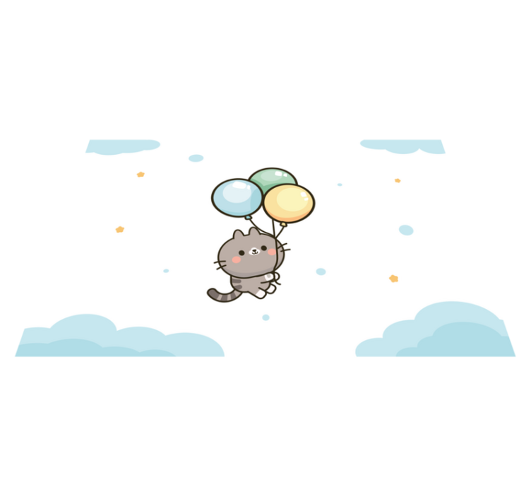 Katt og ballonger spisebrikke spedbarn - Tenstickers