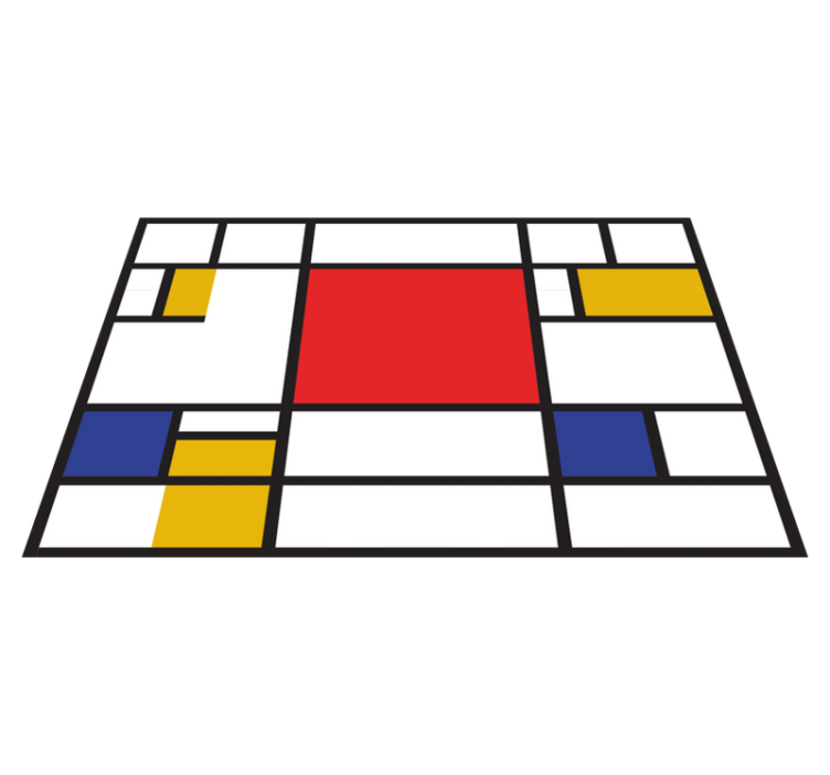 Mondrian geometrisk kunst originale spisebrikke - Tenstickers