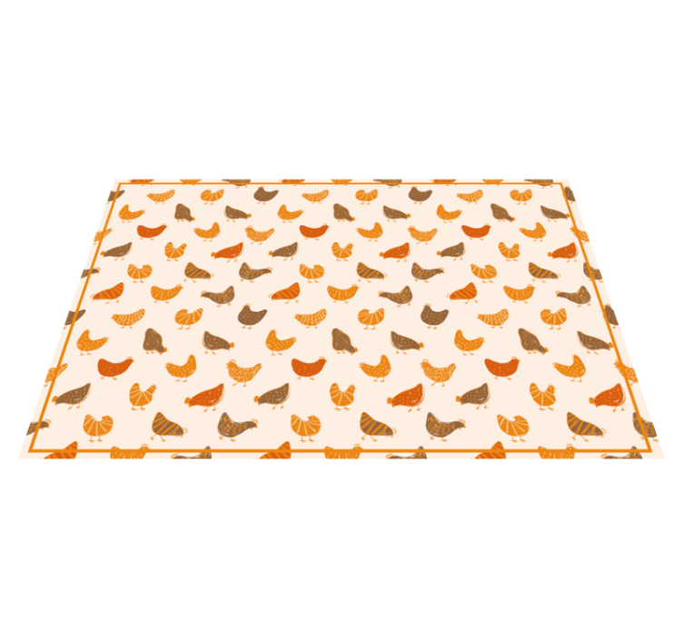 Kylling og kylling oransje mønster spisebrikke spedbarn - Tenstickers