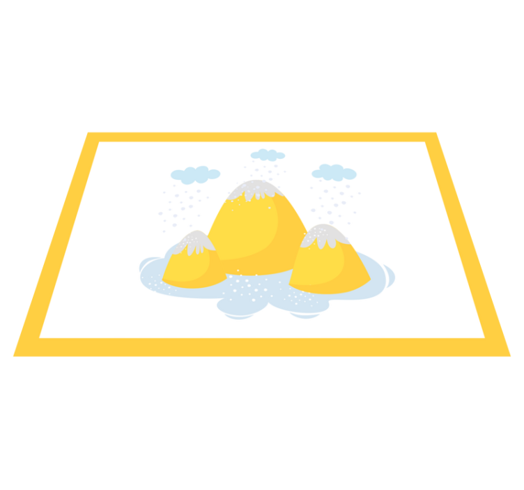 Gule fjell med regndråper spisebrikke spedbarn - Tenstickers