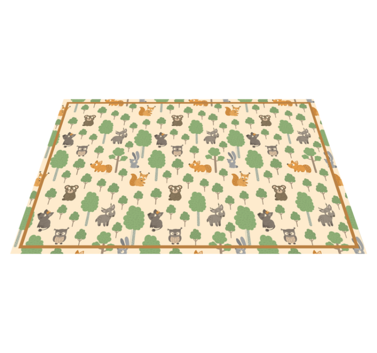 Morsomme søte dyr og trær spisebrikke original - Tenstickers